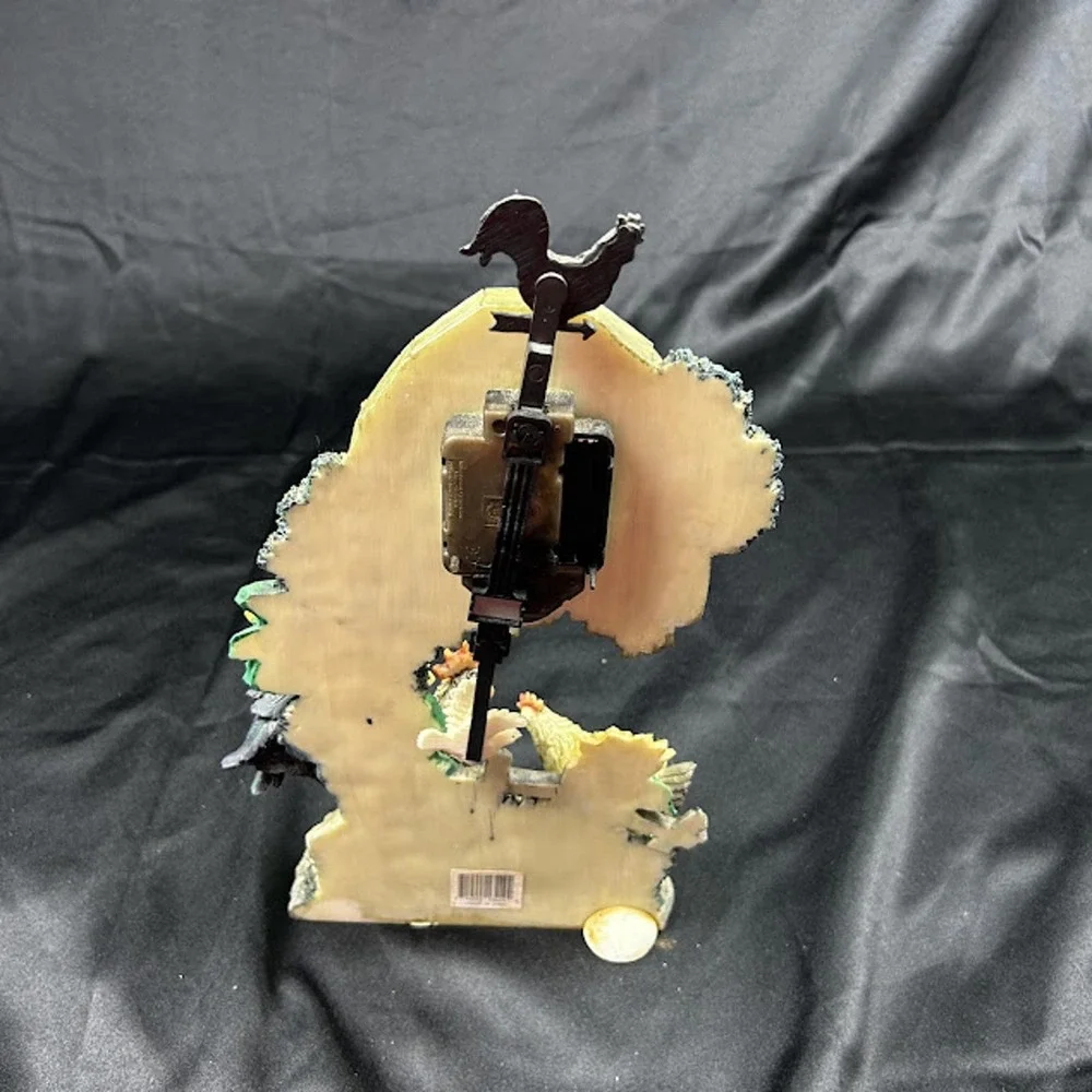 Rustic Farmhouse Chicken Sunflower TableShelf Clock Country Kitchen Decor Analog